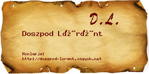 Doszpod Lóránt névjegykártya